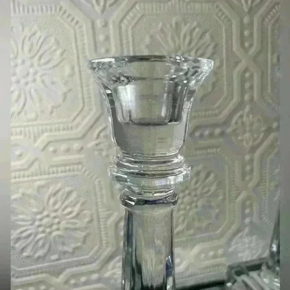 Crystal Candle Sticks Holders Square Base 8" Tall 24% Lead Crystal USA - Picture 6 of 12